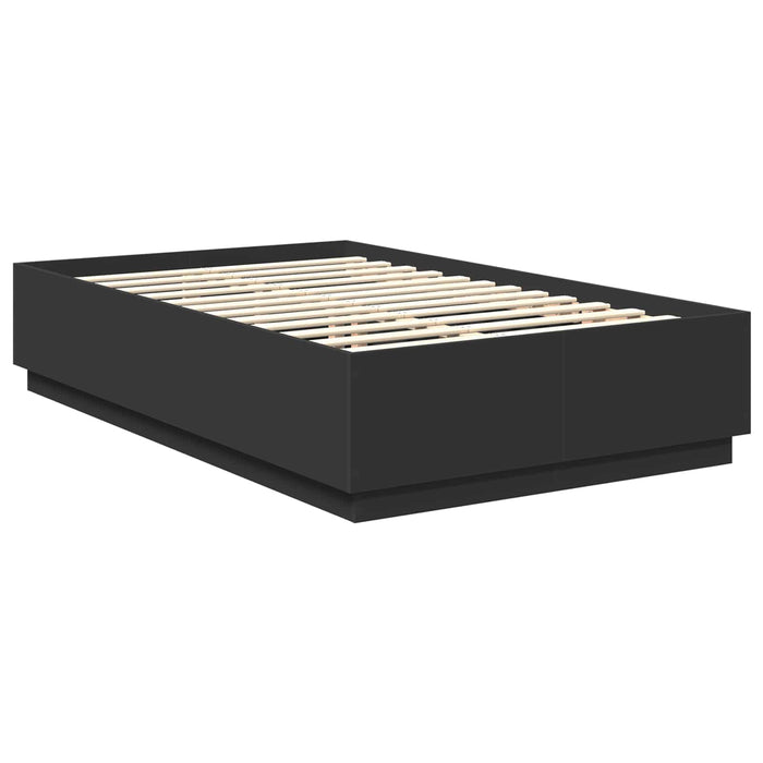 Cadru de pat cu headboard Negru 120 x 190 cm Lemn compozit - WALTI WALTI