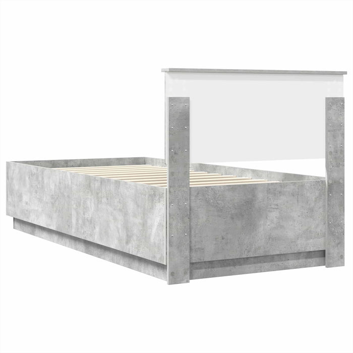 Cadru de pat Gri din beton 100 x 200 cm Lemn compozit - WALTI WALTI