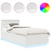 Cadru de pat cu headboard Alb 70 x 190 cm Lemn compozit - WALTI WALTI
