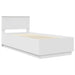Cadru de pat cu headboard Alb 70 x 190 cm Lemn compozit - WALTI WALTI