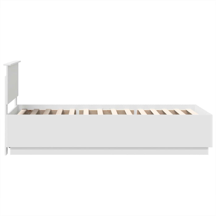 Cadru de pat cu headboard Alb 70 x 190 cm Lemn compozit - WALTI WALTI