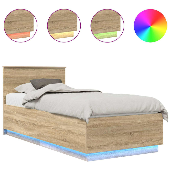 Cadru de pat Stejar Sonoma 70 x 190 cm Lemn compozit - WALTI WALTI