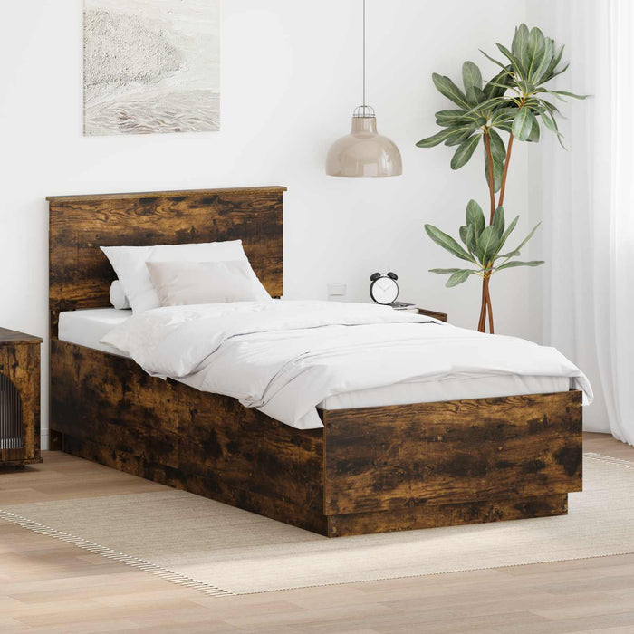 Cadru de pat Stejar fumuriu 70 x 190 cm Lemn compozit - WALTI WALTI