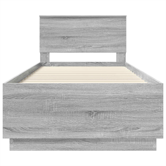 Cadru de pat cu headboard Gri Sonoma 70 x 190 cm Lemn compozit - WALTI WALTI