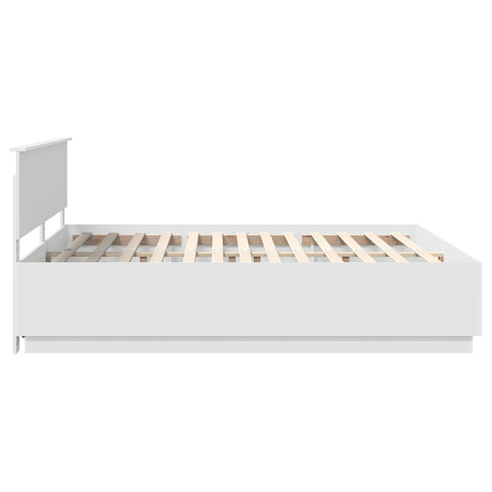 Cadru de pat cu headboard Alb 200 x 200 cm Lemn prelucrat WALTI