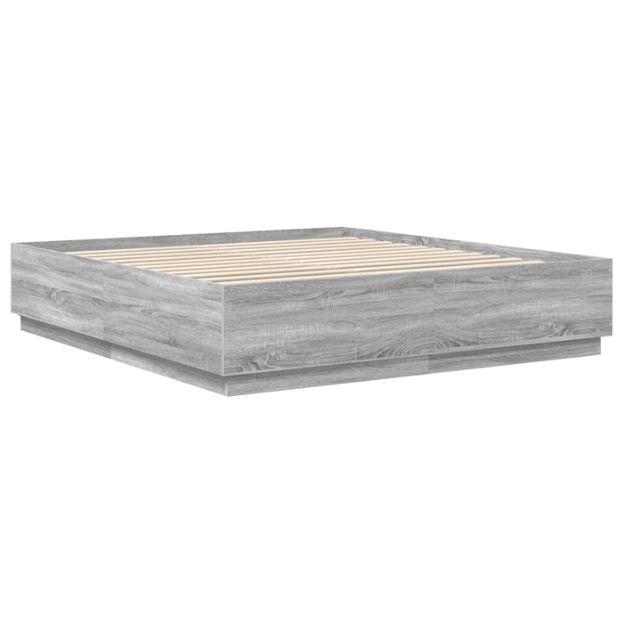 Cadru de pat Sonoma gri 180 x 200 cm Lemn prelucrat - WALTI WALTI