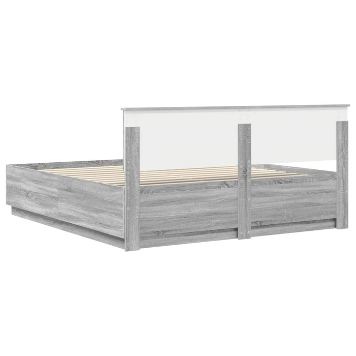 Cadru de pat Sonoma gri 180 x 200 cm Lemn prelucrat - WALTI WALTI