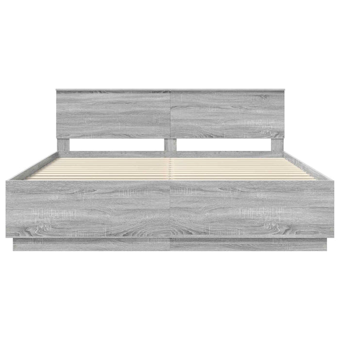 Cadru de pat Sonoma gri 180 x 200 cm Lemn prelucrat - WALTI WALTI
