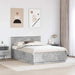 Cadru de pat cu headboard Gri Beton 160 x 200 cm Lemn prelucrat - WALTI WALTI