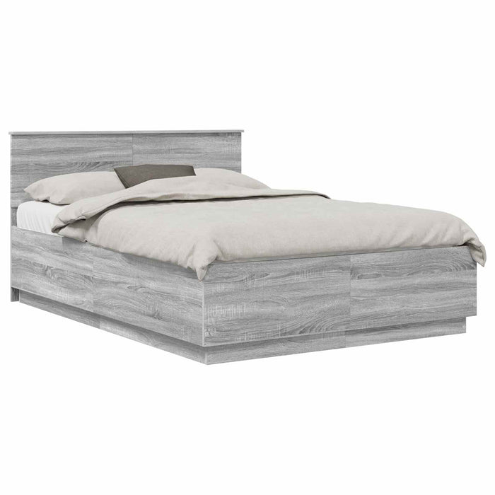 Cadru de pat Sonoma gri 160 x 200 cm Lemn prelucrat - WALTI WALTI