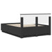 Cadru de pat cu headboard Negru 150 x 200 cm Lemn prelucrat - WALTI WALTI