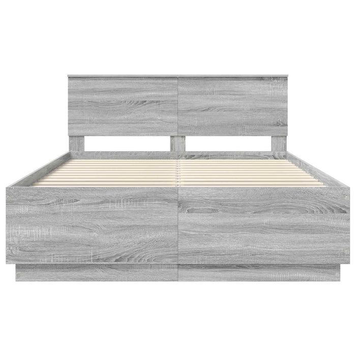 Cadru de pat Sonoma gri 150 x 200 cm Lemn prelucrat - WALTI WALTI