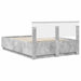 Cadru de pat cu headboard Gri Beton 140 x 190 cm Lemn prelucrat - WALTI WALTI