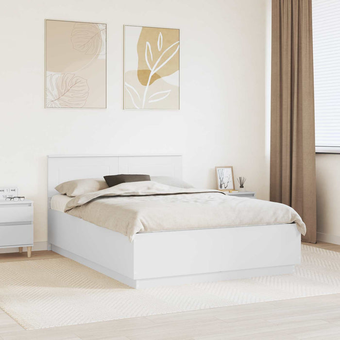 Cadru de pat cu headboard Alb 140 x 200 cm Lemn prelucrat WALTI