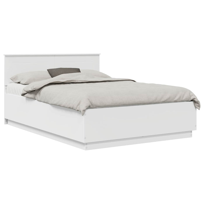 Cadru de pat cu headboard Alb 140 x 200 cm Lemn prelucrat WALTI