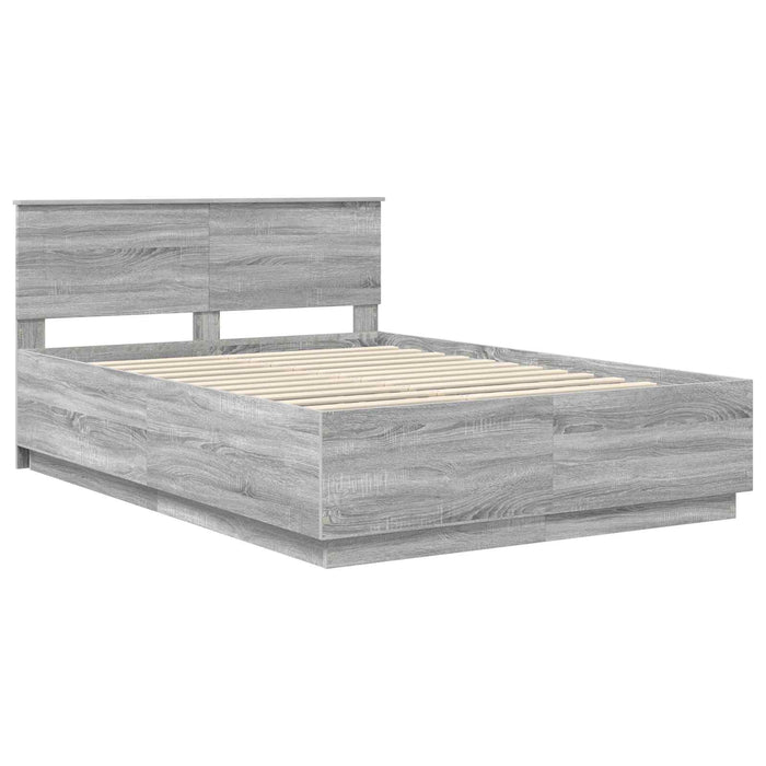 Cadru de pat Sonoma gri 140 x 200 cm Lemn prelucrat - WALTI WALTI