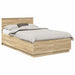 Cadru de pat Stejar Sonoma 135 x 190 cm Lemn prelucrat - WALTI WALTI