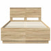 Cadru de pat Stejar Sonoma 135 x 190 cm Lemn prelucrat - WALTI WALTI