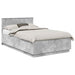 Cadru de pat cu headboard Gri Beton 135 x 190 cm Lemn prelucrat - WALTI WALTI