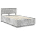 Cadru de pat cu headboard Gri Beton 135 x 190 cm Lemn prelucrat - WALTI WALTI