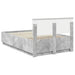 Cadru de pat cu headboard Gri Beton 135 x 190 cm Lemn prelucrat - WALTI WALTI