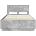 Cadru de pat cu headboard Gri Beton 135 x 190 cm Lemn prelucrat - WALTI WALTI