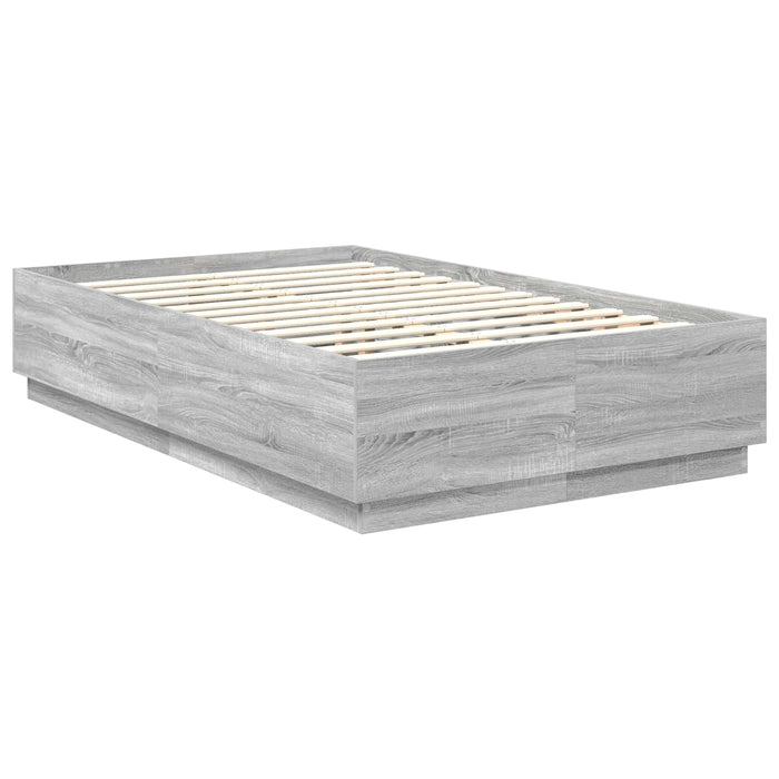 Cadru de pat Sonoma gri 135 x 190 cm Lemn prelucrat - WALTI WALTI