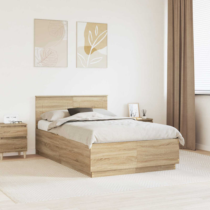 Cadru de pat Stejar Sonoma 120 x 190 cm Lemn prelucrat - WALTI WALTI