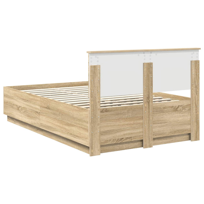 Cadru de pat Stejar Sonoma 120 x 190 cm Lemn prelucrat - WALTI WALTI