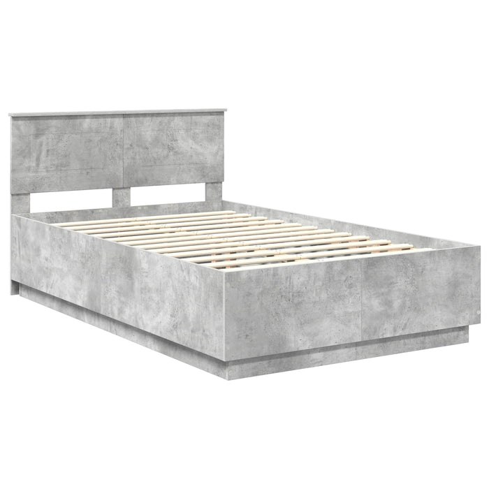 Cadru de pat Gri din beton 120 x 190 cm Lemn compozit - WALTI WALTI