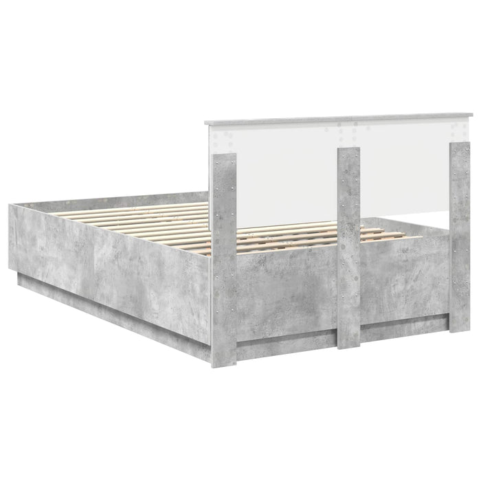 Cadru de pat Gri din beton 120 x 190 cm Lemn compozit - WALTI WALTI