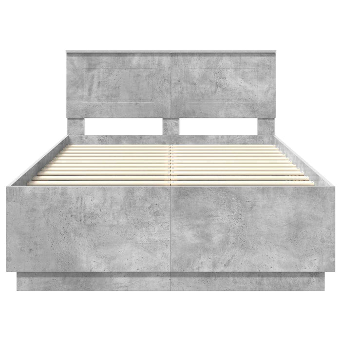 Cadru de pat Gri din beton 120 x 190 cm Lemn compozit - WALTI WALTI
