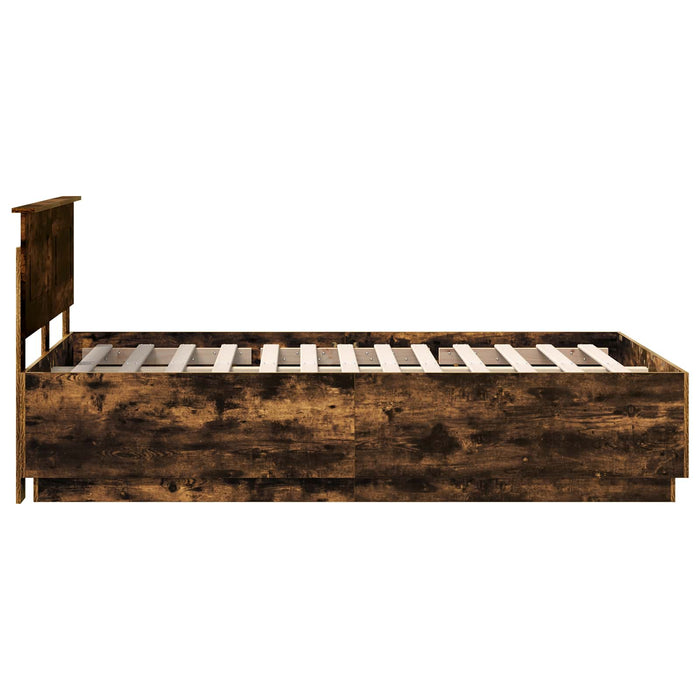 Cadru de pat Stejar fumuriu 120 x 190 cm Lemn compozit - WALTI WALTI