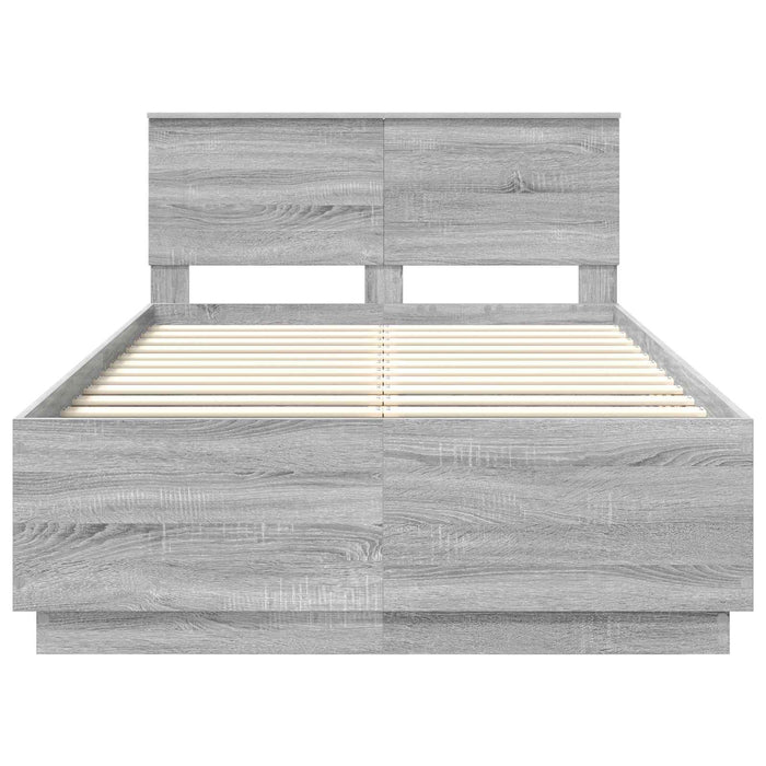 Cadru de pat Sonoma gri 120 x 190 cm Lemn prelucrat - WALTI WALTI