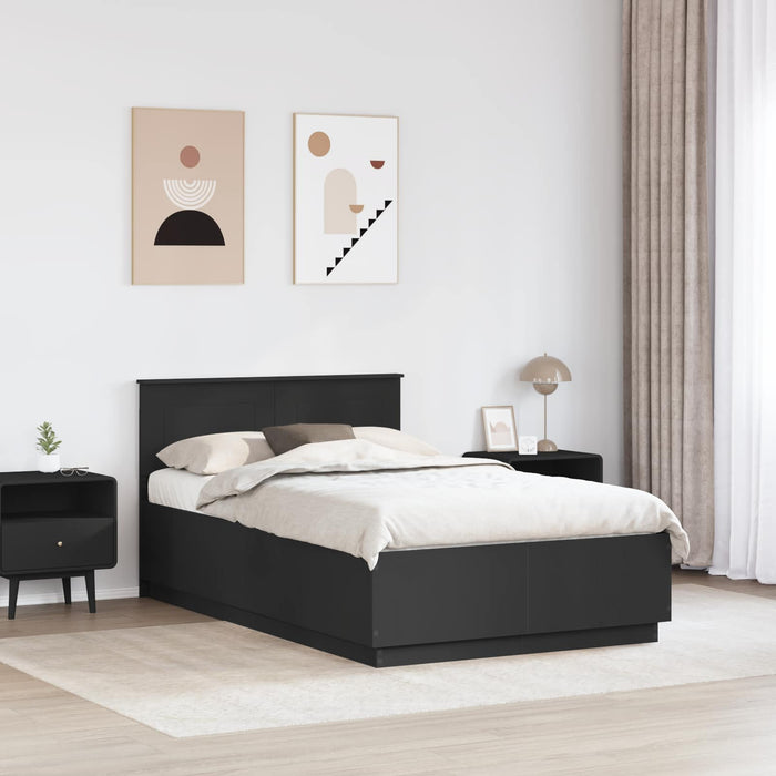 Cadru de pat cu headboard Negru 120 x 200 cm Lemn prelucrat - WALTI WALTI
