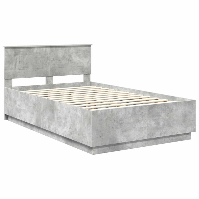 Cadru de pat Gri din beton 120 x 200 cm Lemn compozit - WALTI WALTI