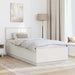 Cadru de pat cu headboard Alb 100 x 200 cm Lemn prelucrat - WALTI WALTI