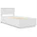 Cadru de pat cu headboard Alb 100 x 200 cm Lemn prelucrat - WALTI WALTI