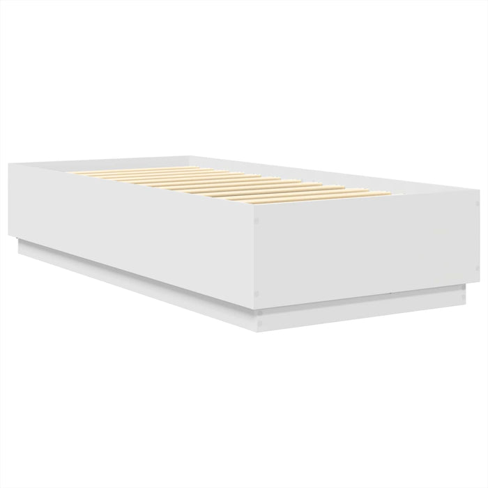 Cadru de pat cu headboard Alb 100 x 200 cm Lemn prelucrat - WALTI WALTI