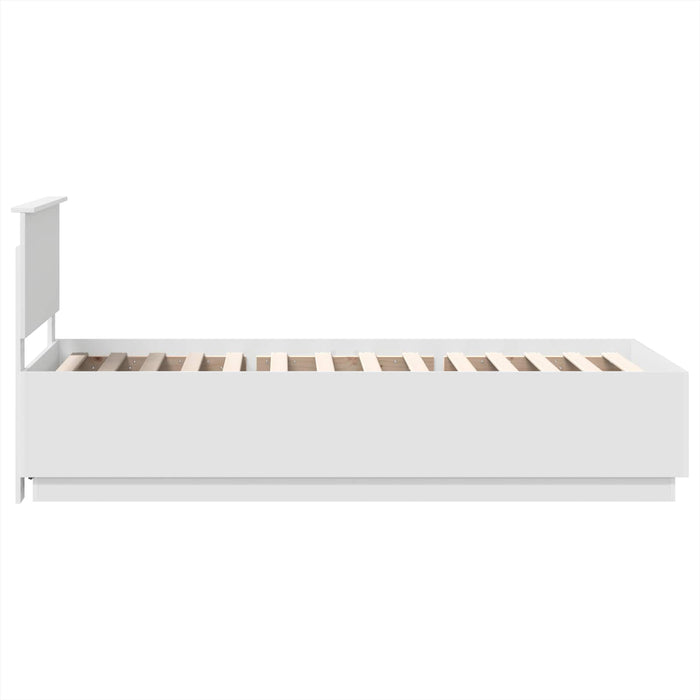Cadru de pat cu headboard Alb 100 x 200 cm Lemn prelucrat - WALTI WALTI
