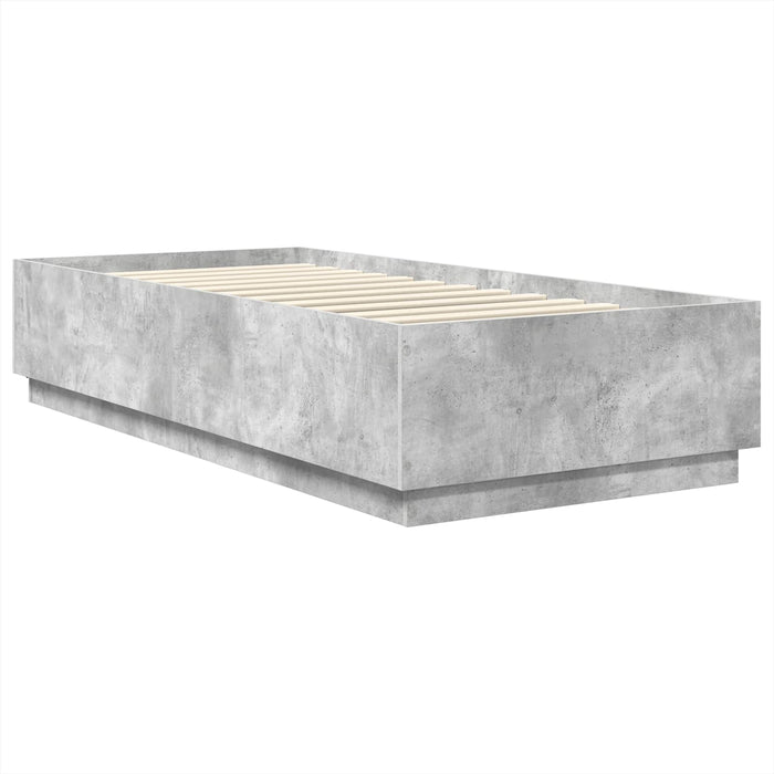 Cadru de pat cu headboard Gri Beton 90 x 200 cm Lemn prelucrat WALTI