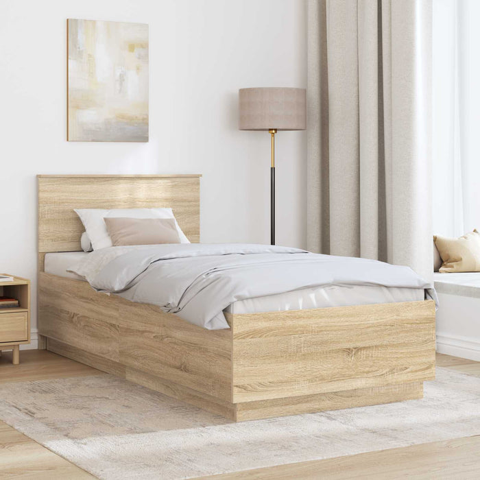 Cadru de pat Stejar Sonoma 70 x 190 cm Lemn prelucrat WALTI