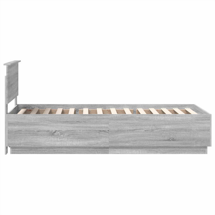 Cadru de pat cu headboard Sonoma gri 70 x 190 cm Lemn prelucrat - WALTI WALTI