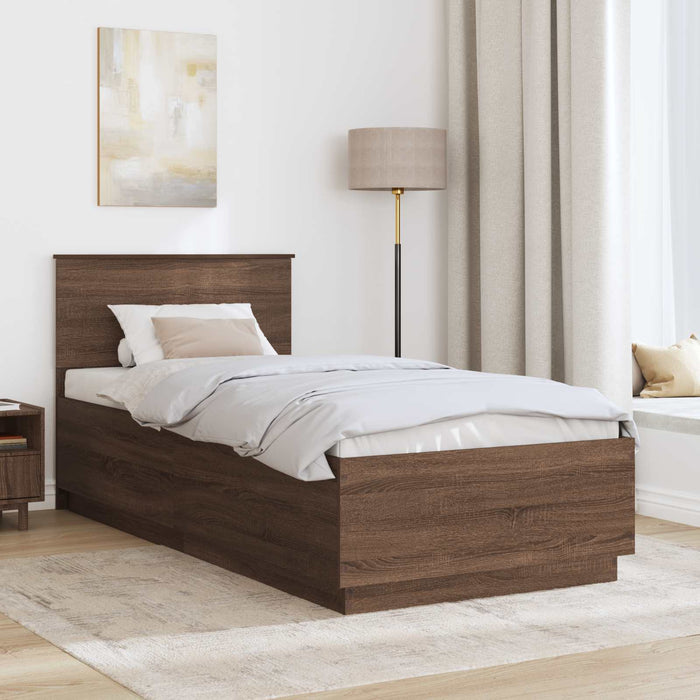 Cadru de pat Stejar maro 70 x 190 cm Lemn prelucrat - WALTI WALTI