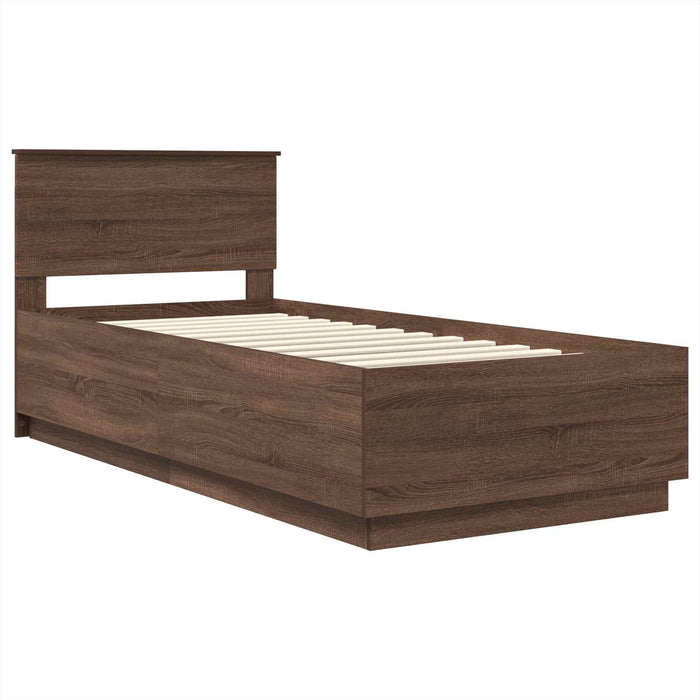 Cadru de pat Stejar maro 70 x 190 cm Lemn prelucrat - WALTI WALTI