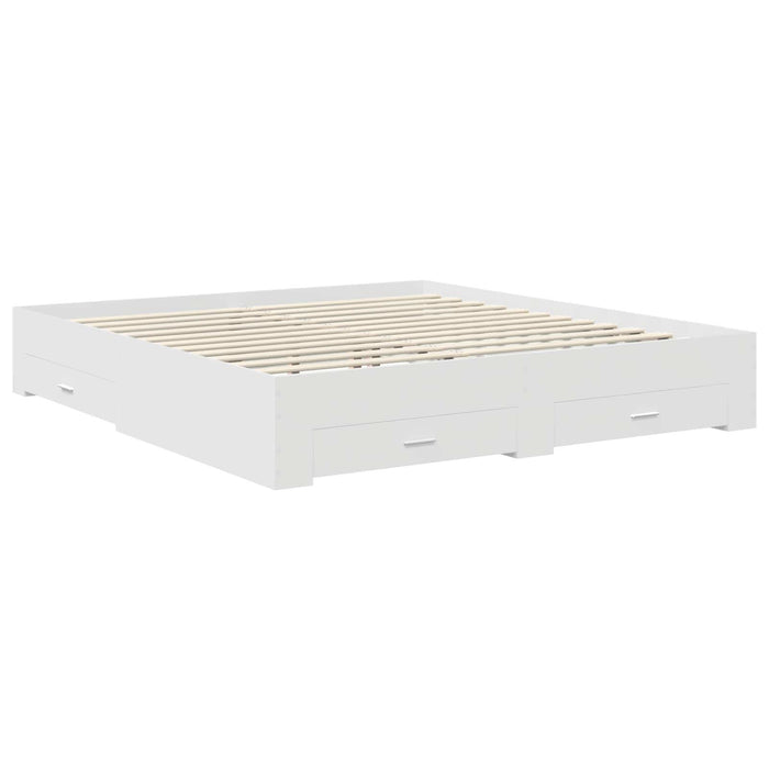 Cadru de pat cu headboard Alb 180 x 200 cm Lemn compozit - WALTI WALTI