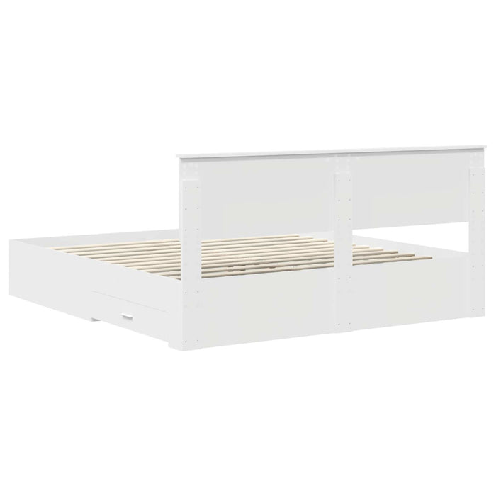 Cadru de pat cu headboard Alb 180 x 200 cm Lemn compozit - WALTI WALTI