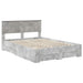 Cadru de pat cu sertar Gri din beton 150 x 200 cm Lemn compozit - WALTI WALTI