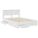 Cadru de pat cu headboard Alb 140 x 190 cm Lemn compozit - WALTI WALTI