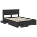 Cadru de pat cu headboard Negru 140 x 190 cm Lemn compozit - WALTI WALTI